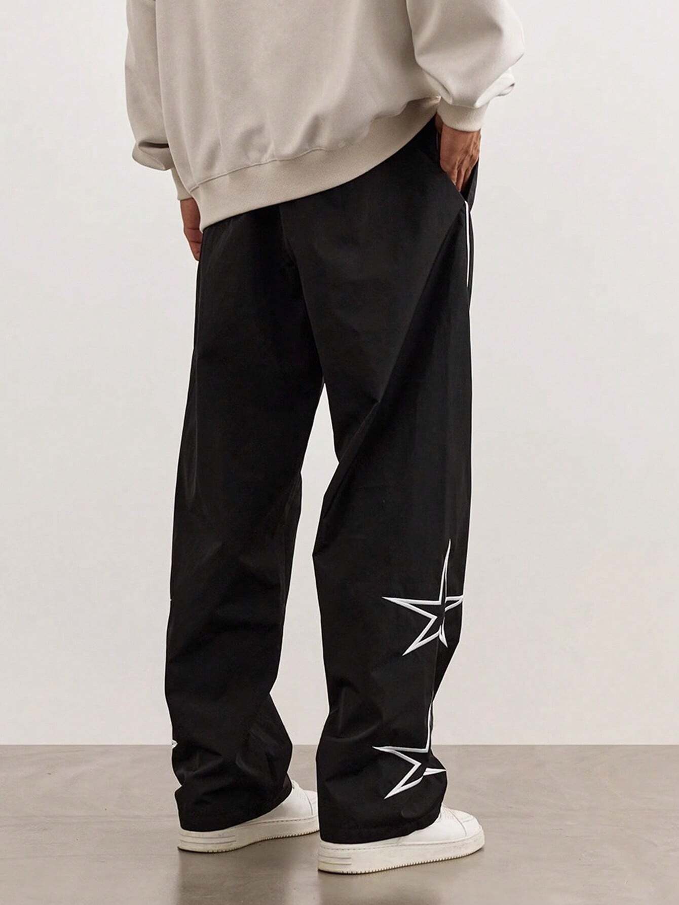 Men's Star Pattern Side Stripe Pants