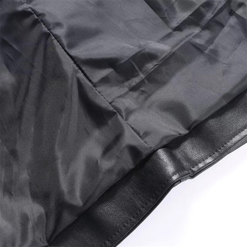 PU Men Vest Waistcoat Jacket Turn-Down Vests Sleeveless Leather Clothes Male Clothing 240912