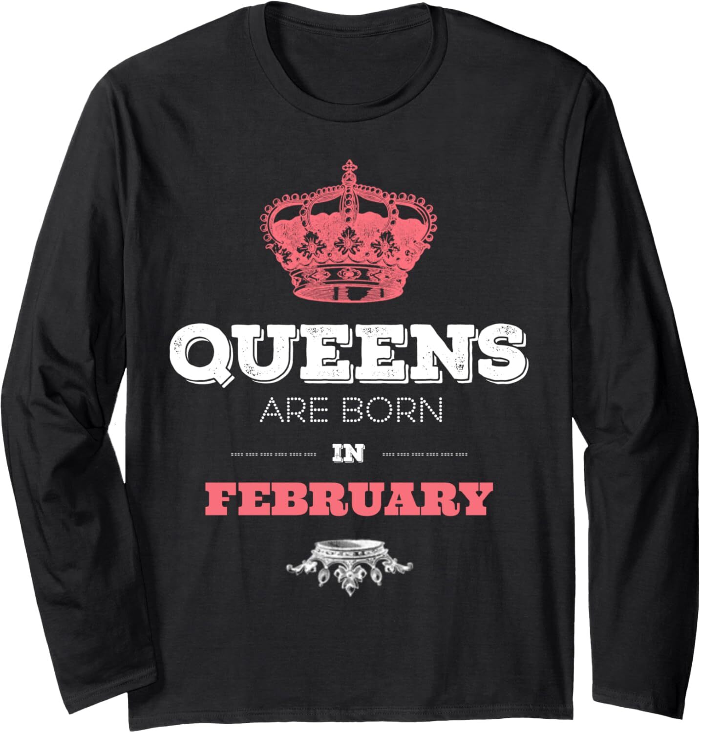 Long Sleeve Shirts for Men sweatshirt Queens Are Born In February Girl Woman Birthday Gift Long Sleeve Tee Streetwear Casual tops clothes