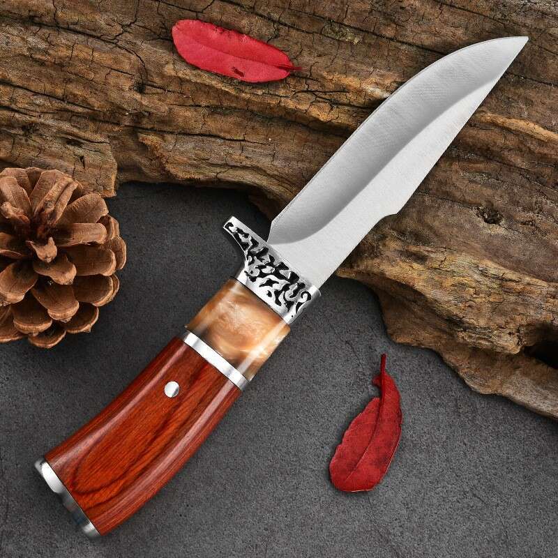 Outdoor Cleaver Hunting High-End Colored Wood Handle Boning Knife Meat Cutter Kitchen Portable Cutting