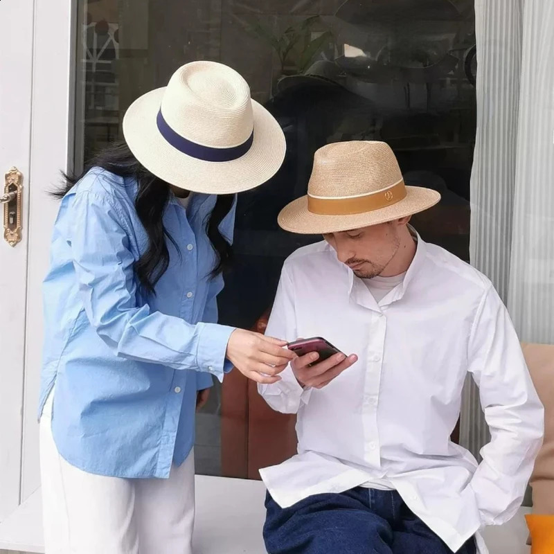 Large size 61cm wide brown beach sun hat mens senior er Panama soft jazz straw hat summer UV protection Fedora 240926