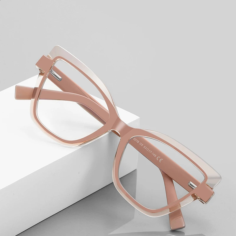 0-0.5-0.75 to -6.0 tea rack cat eye prescription glasses for low beam TR90 blue light blocker student Myopia Wonder 240924