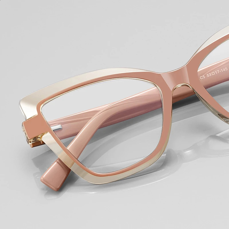0-0.5-0.75 to -6.0 tea rack cat eye prescription glasses for low beam TR90 blue light blocker student Myopia Wonder 240924
