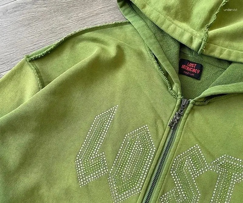 Men's Hoodies Lost Intricacy Lavender Snake Patchwork Hoodie High Street Casual Loose Men Women Diamond Inlaid Oversize Hooded