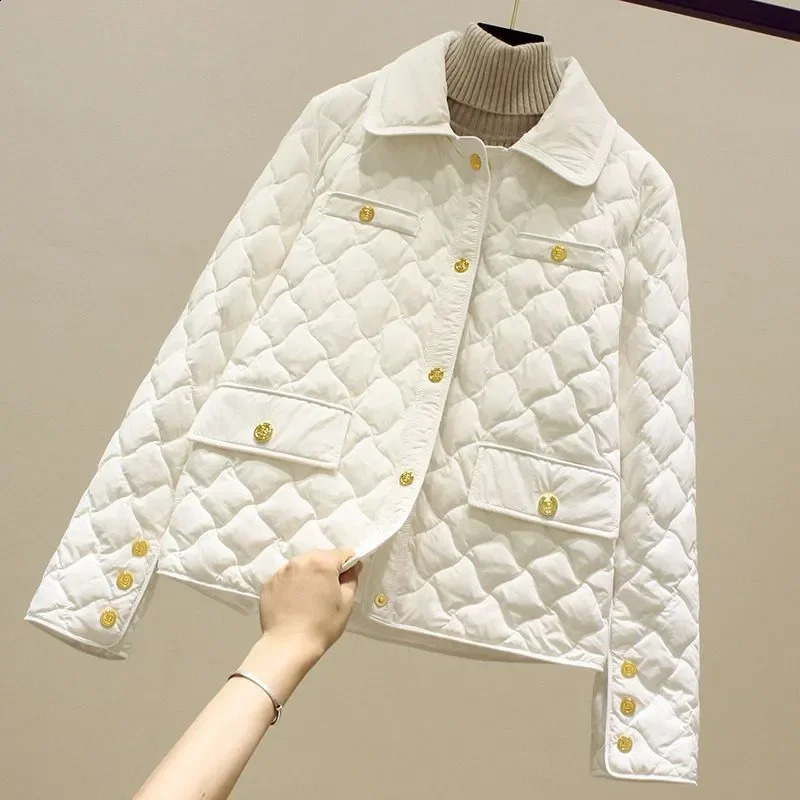 Autumn Winter Short Cotton Jacket Women Fashion Loose Casual Warm Down Coat Pure Colour Temperament Outerwear Female 240914