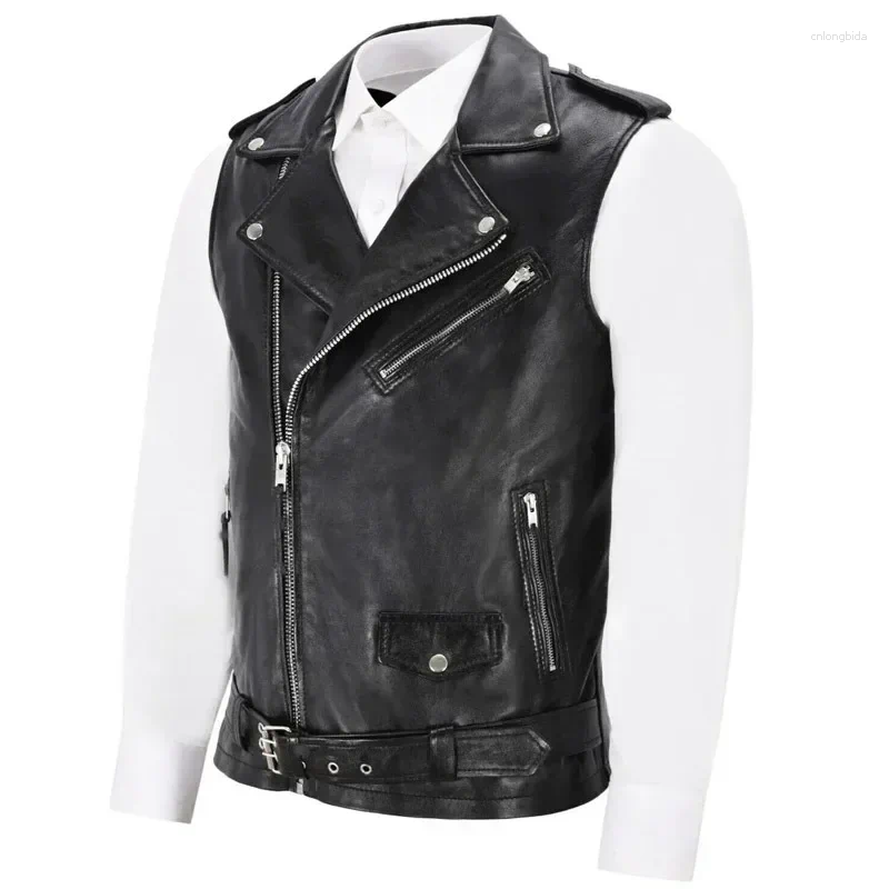 Mens Vest - Premium Motorcycle Jacket Classic Style, Ideal Leather Biker Vests For Men, Lightweight for Daily Use