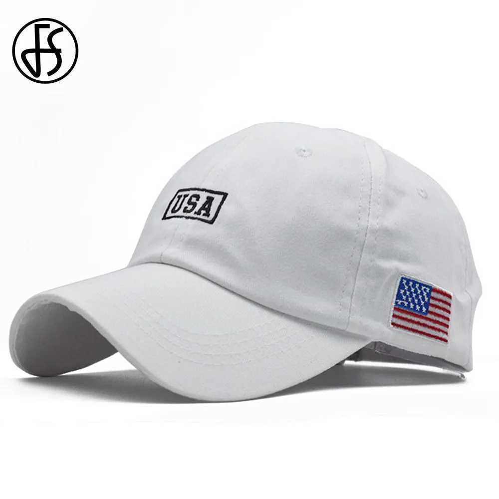 FS White American Flag Baseball Caps For Men Brand Streetwear Hip Hop Cap Cotton Women Snapback Trucker Hats Bones Masculinos M240926