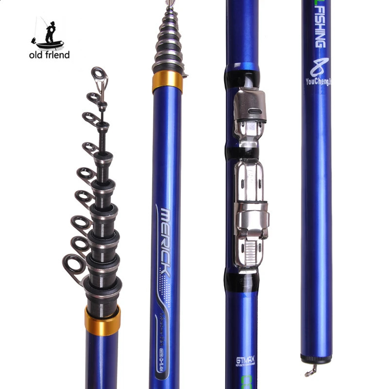 Carbon fiber 3.6M 4.5M 5.4M 6. rotating fishing rods electric telescopic rock fishing rods ww1 241011