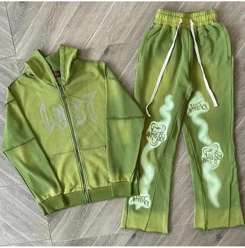 Men's Hoodies Lost Intricacy Lavender Snake Patchwork Hoodie High Street Casual Loose Men Women Diamond Inlaid Oversize Hooded