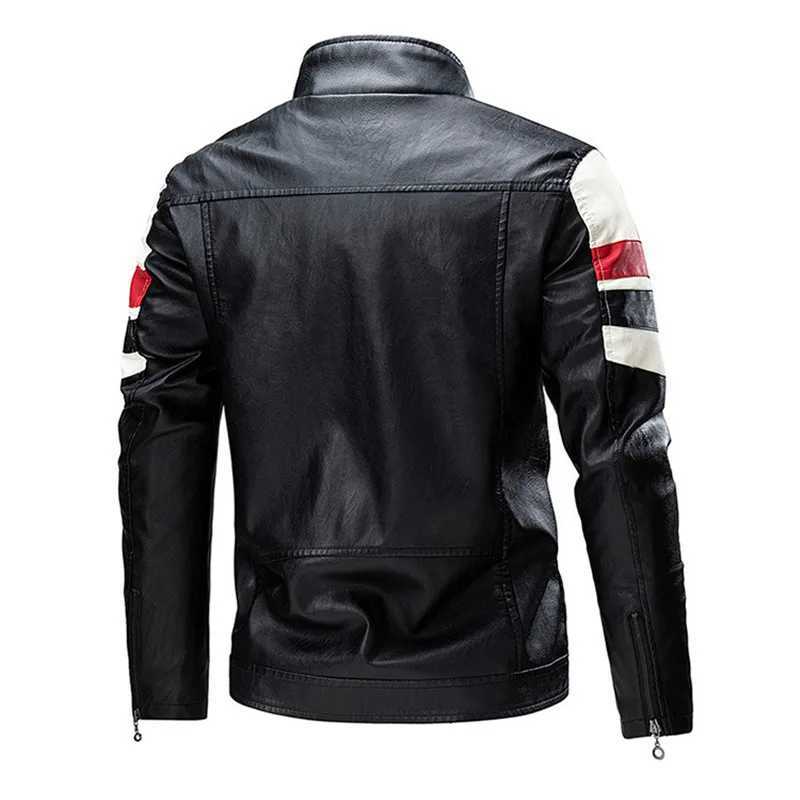 Men Stand Collar Moto Leather Jackets Slim Fit Leather Coats High Quality Male Fashion Casual Leather Jackets 5XL W251023