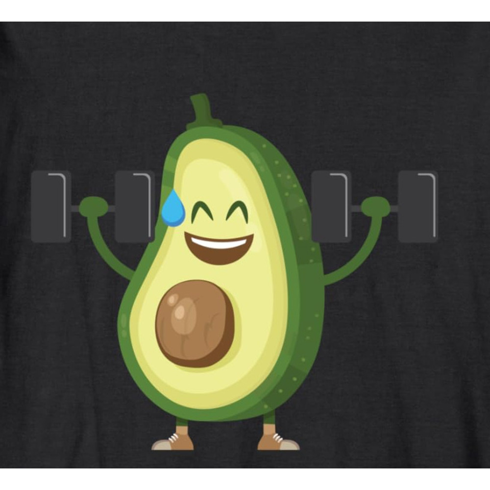 Long Sleeve Shirts for Men sweatshirt Happy Avocado Lifting Weights Workout, Funny Cartoon avocado Long Sleeve Streetwear Casual tops clothes