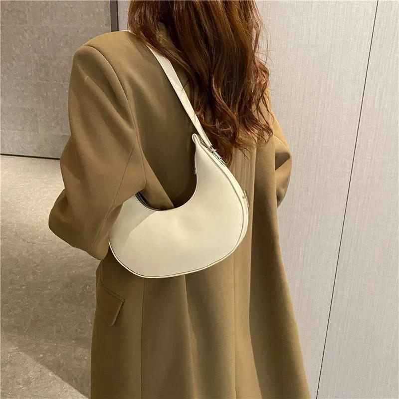 Free Shipping Shoulder Bags Spring Solid Color Half-moon For Women Fashion PU Leather Underarm Bag Advanced Brand Handbag Purs Designer Bag Luxury Bag
