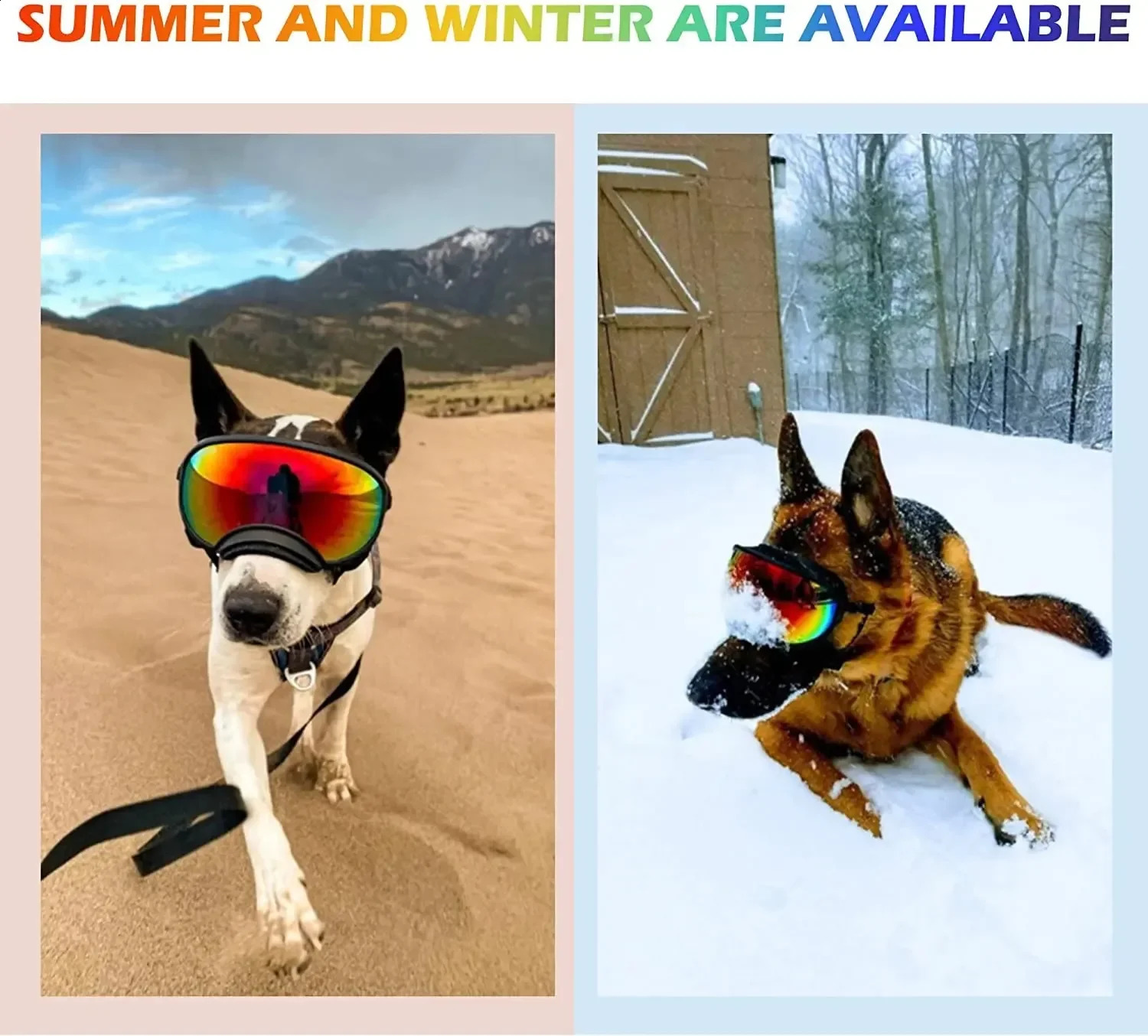ATUBAN dog goggles pet glasses UV resistant strong impact resistant adjustable for small dogs large variety goggles breathable pet sunglasses 240923
