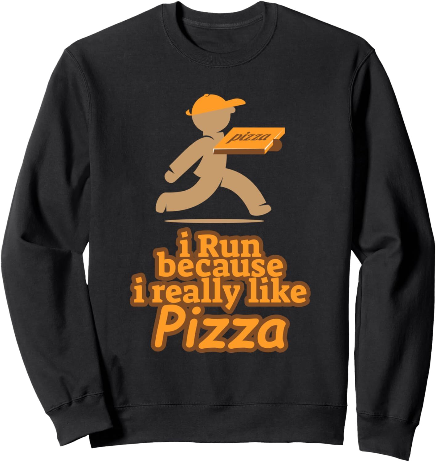 Hoodie for Mens Womens I Run Because I Like Pizza Funny Race Runner Gift Sweatshirt Graphic Hoodies sweatshirt Pullover Long Sleeve
