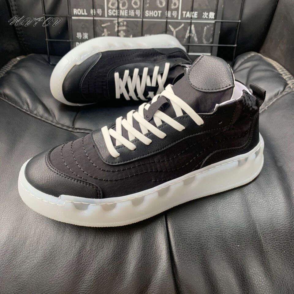 High Top Sneakers Casual Men Fashion Canvas/Mesh Breathable Upper Height Increased Flat Platform White Trend Board Shoes