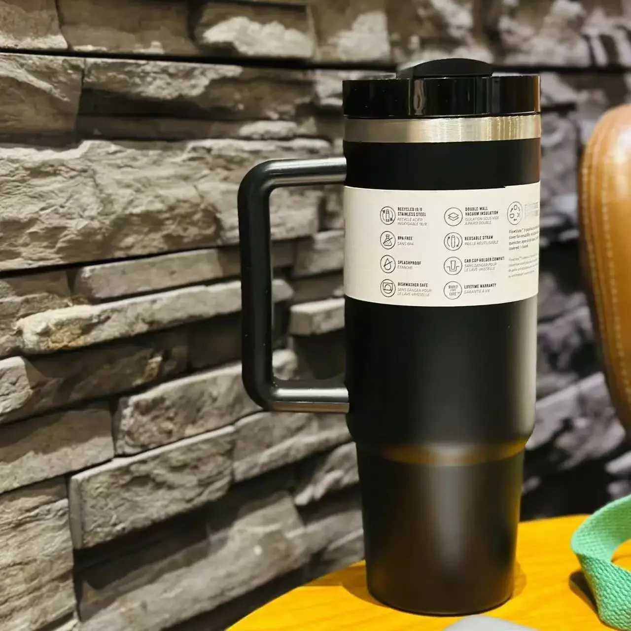 NEW 30/40oz Tumblers Cup Straw Car Travel MUgs Coffee Tumbler Cups With Handle Insulated Stainless Steel Lid Z240927