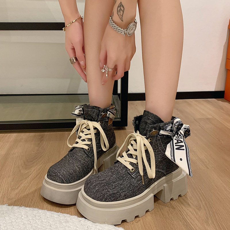 Ddmysports Martin Women S Autumn Winter Warm Mid Tube Straw With Eel Eight Increase Versatile Commuter Strap Boots Outdoor Shoes