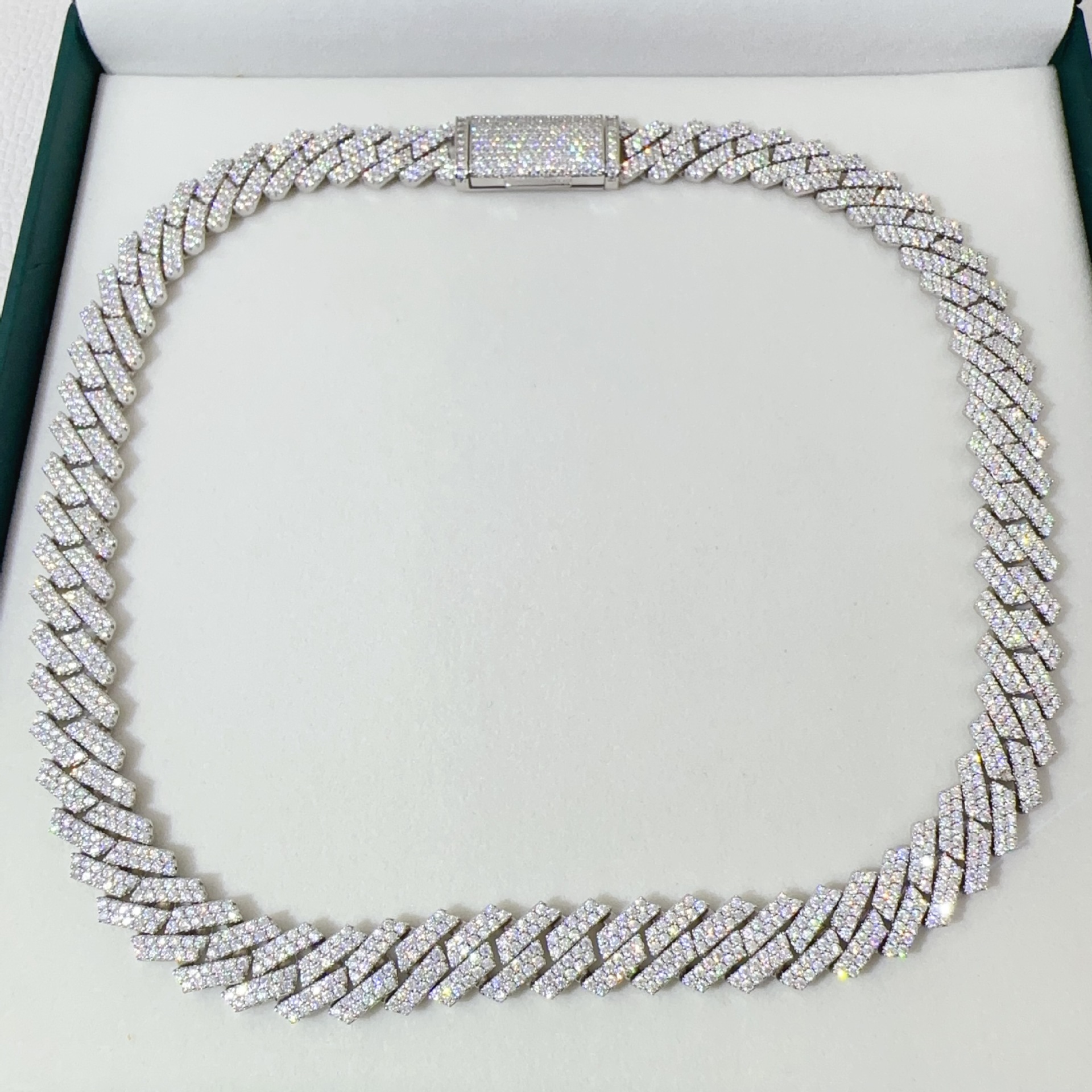 moissanite bracelet jewelry designer necklace 10mm 12mm 14mm Wide sier gold Chain Mens Hip Hop chains for men cuban link chain gift