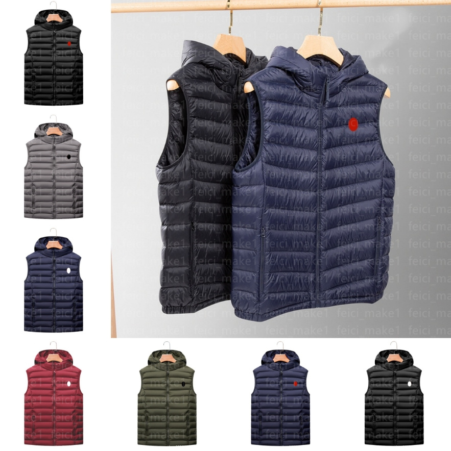 Mens gilet designer mesn vest polo jacket hooded vest luxury down woman vests feather filled material coat zipper causal Asian size couple M-4XL