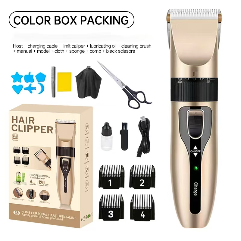 Hair Clippers for Men, Professional Rechargeable Cordless Hair Clippers and Trimmer Set, 4 in 1 Mens Beard Trimmer and Nose Ear Trimmer with Package B