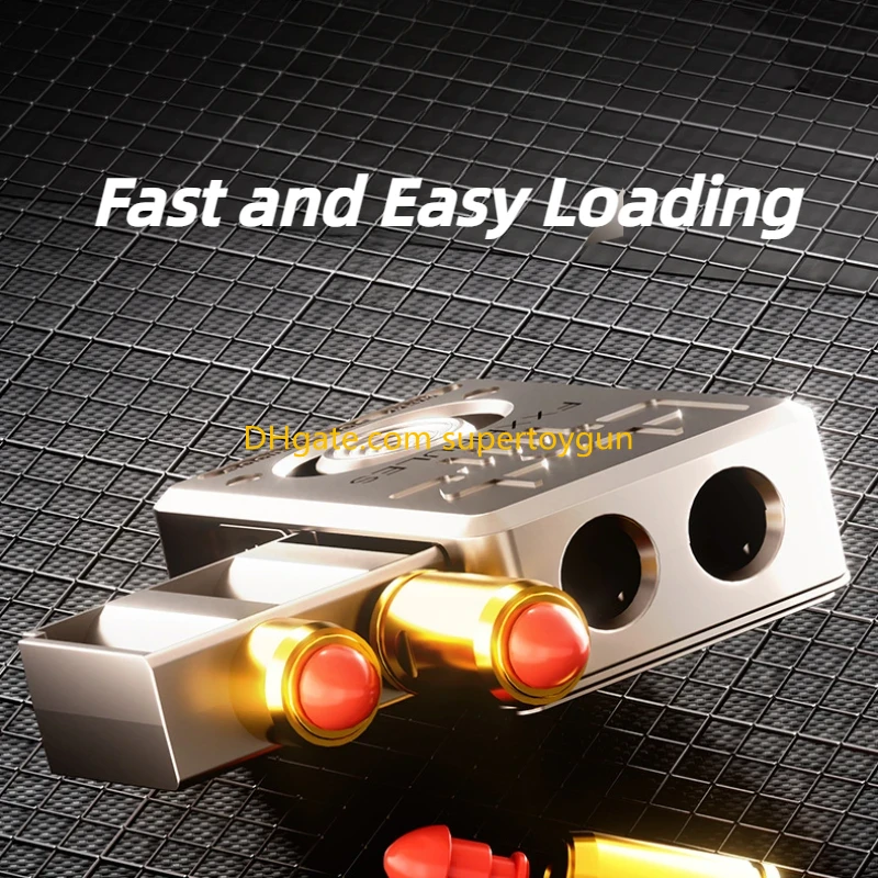 Alloy Poker Toy Gun Soft Bullet Shell Ejecting Shooting Model Pushing Card Pistol Launcher Decompression Toy for Adults Children