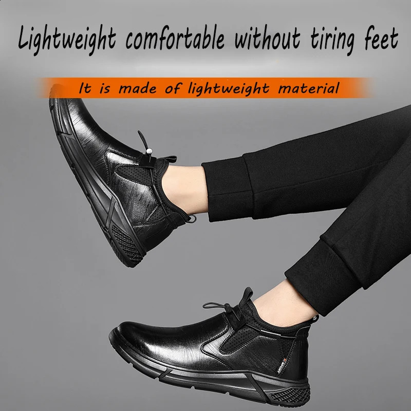 Work Black Leather Shoes For Men Indestructible Steel Toe Safety Sneakers Smashing Anti Piercing Male Footwear 240924