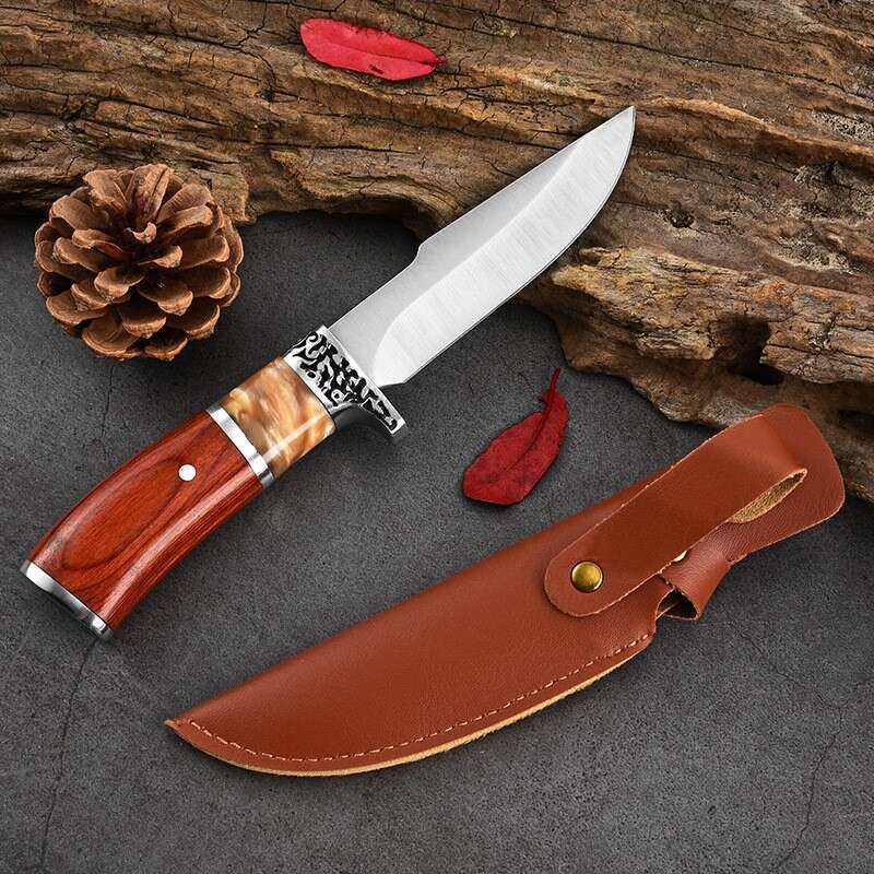 Outdoor Cleaver Hunting High-End Colored Wood Handle Boning Knife Meat Cutter Kitchen Portable Cutting