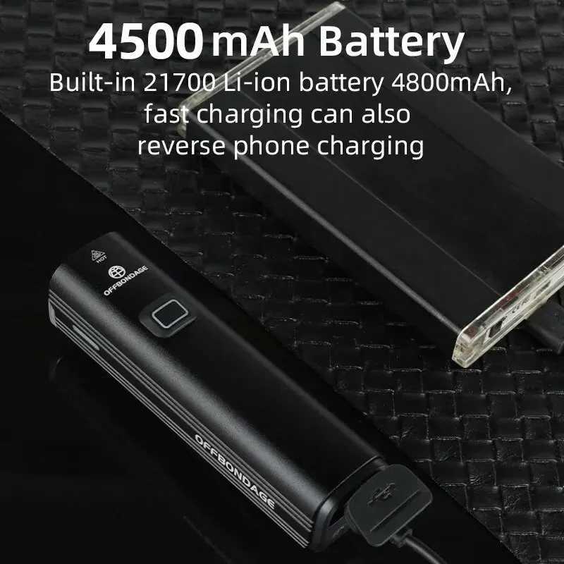 Offbondage bicycle light 1000Lumen bicycle headlight power pack flashlight handle USB charging MTB road highlight Y240921