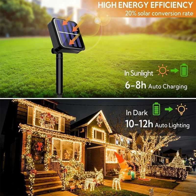 5M/20M/30M Solar Powered LED Fairy Light Outdoor Waterproof Festoon Garden String Lights Christmas Party Garden Solar Light Decoration Y240927