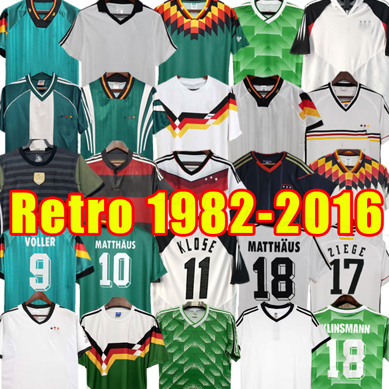 Germany Retro BALLACK Soccer Jerseys KLINSMANN Matthias home shirt KALKBRENNER JERSEY 1982 1988 1992 1994 1996 1998 2002 2004 2010 2014 16 82 88 92 94 96 98