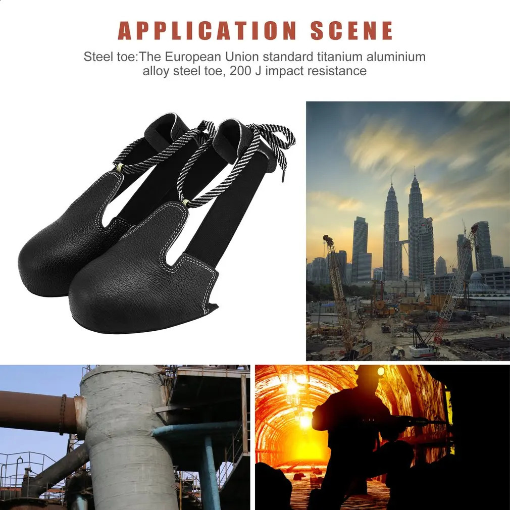 Anti Smashing Leather Shoes Covers Unisex Steel Toe Safety Shoes Cover Anti Smash Cover Toe Cap Outdoor Work Shoes Protection 240927