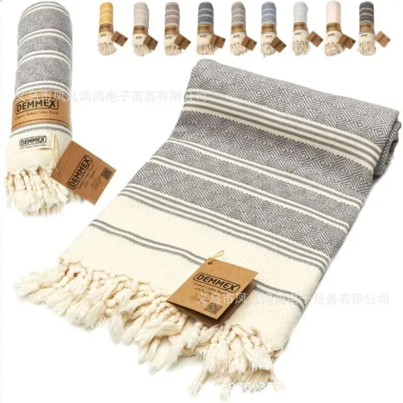 Dia Shape Lightweight 190X100cm Summer Classic Sand-Free Turkish Jacquard Towel Beach