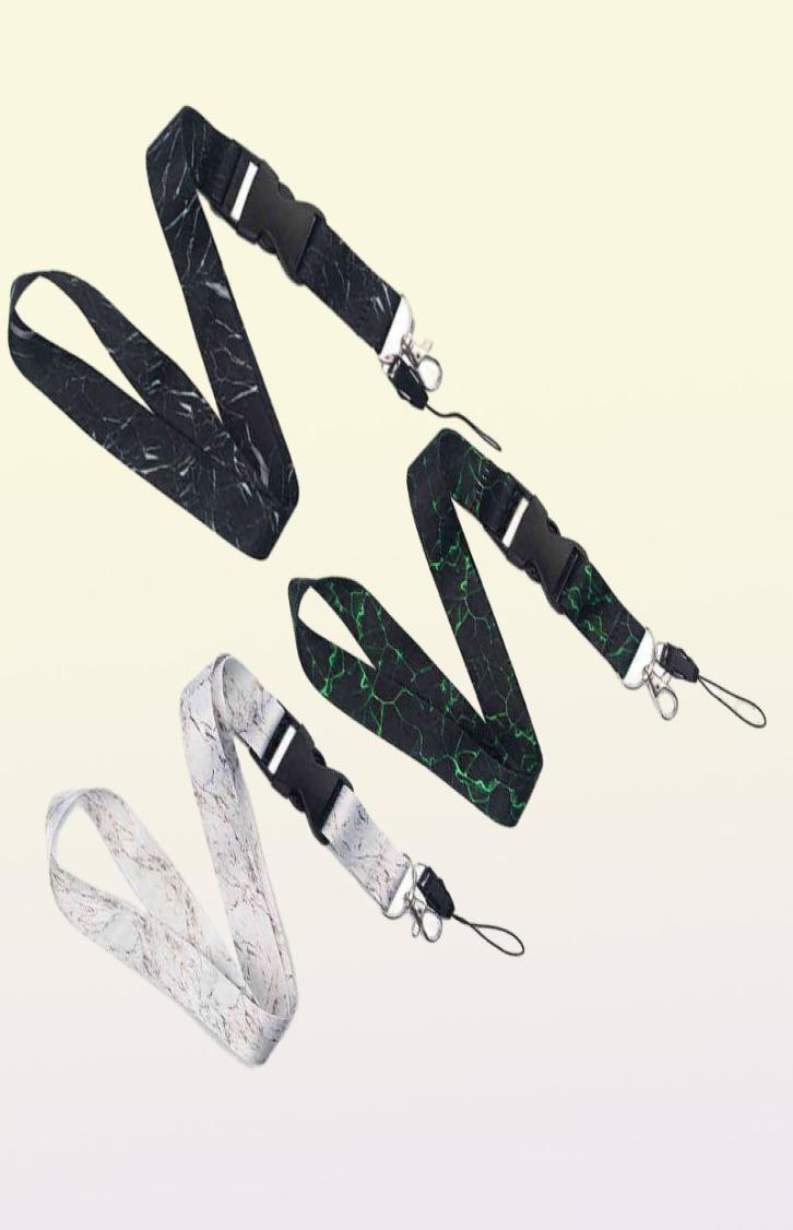 Marble Printing Neck Strap Keychain Lanyard For Keys Women ID Badge Holder Keycord DIY Hanging Rope Mobile Phone Accessories AA220
