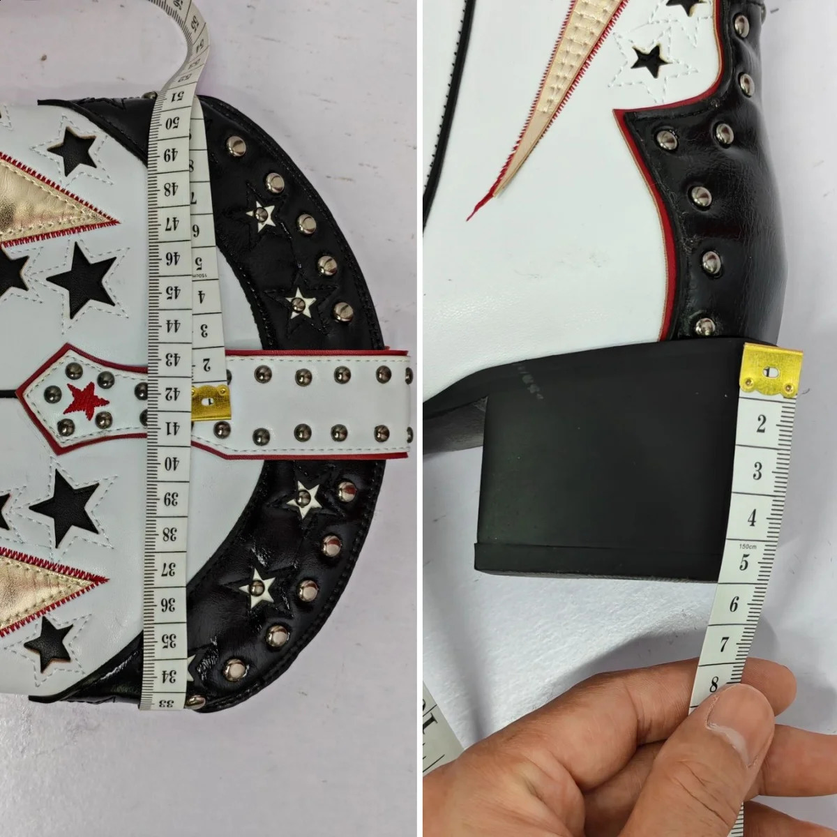 Cowgirl Snip Toe Metallic Gold Lightning Bolts Studded Stars Patent Black Toe High Heels Knee High Cowboy Boots Woman 2024 Trend 240921