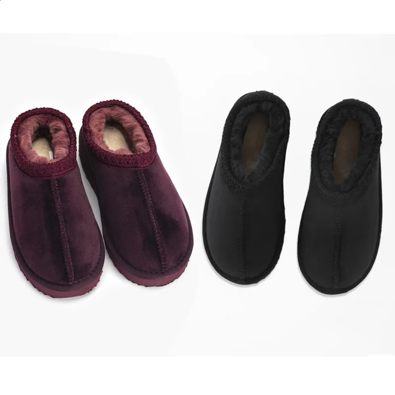AP rens velvet slippers boys and girls wool winter low back shoes rens fashionable casual velvet home slippers 240925