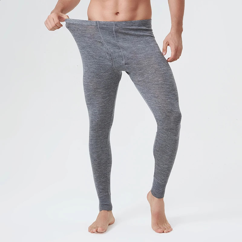 100% Merino Wool Long Johns 250gsm thermal Underwear Pants Mens Baselayer Man Merino Wool Bottom Thermal Warm 240918