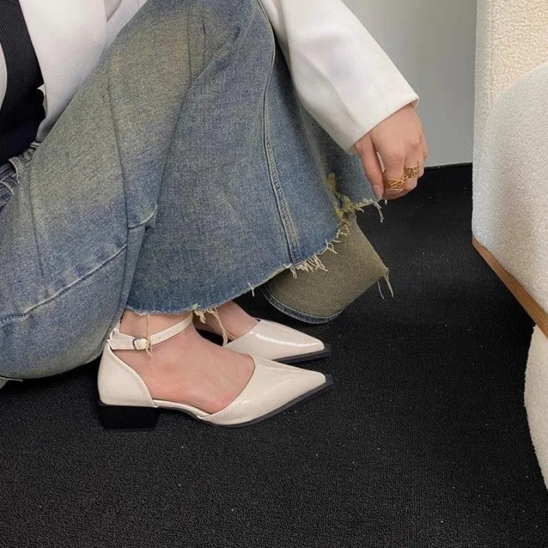 Designer Spring Women Mary Jane Shoes Women Vintage Girls Students JK Thick High Heels Women Elgant Pointed Toe Pumps 240925