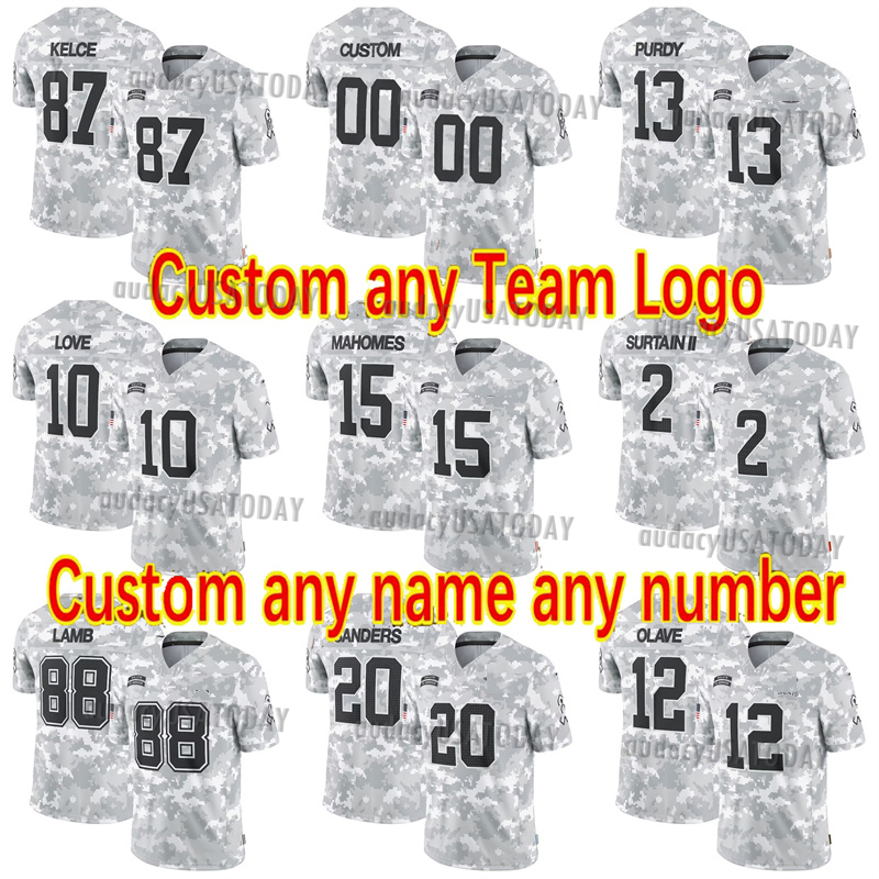 Arctic Camo 2024 Salute to Service Football Jerseys 23 Christian McCaffrey 13 Brock Purdy 1 Deebo Samuel Sr 97 Nick Bosa 85 George Kittle 80 Jerry Rice