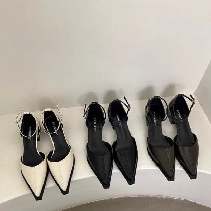 Designer Spring Women Mary Jane Shoes Women Vintage Girls Students JK Thick High Heels Women Elgant Pointed Toe Pumps 240925