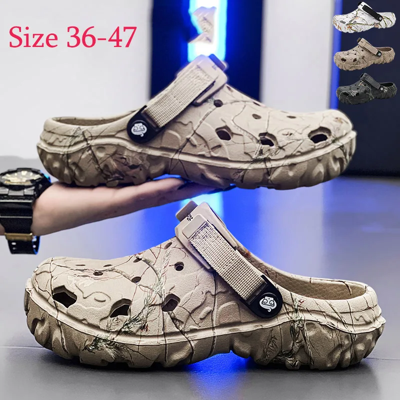 hot Men's Summer Outdoor Foam Clogs: Breathable, Lightweight Garden & Water Sandals for Comfort and Style