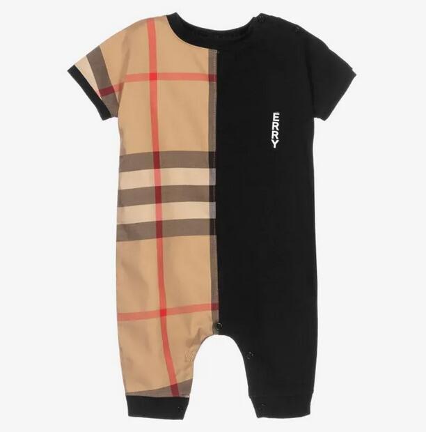 Designer Baby Boys Romper Toddler Kids Lapel Single Breasted Jumpsuits Designer B Logo Infant Onesie Newborn Casual Clothes