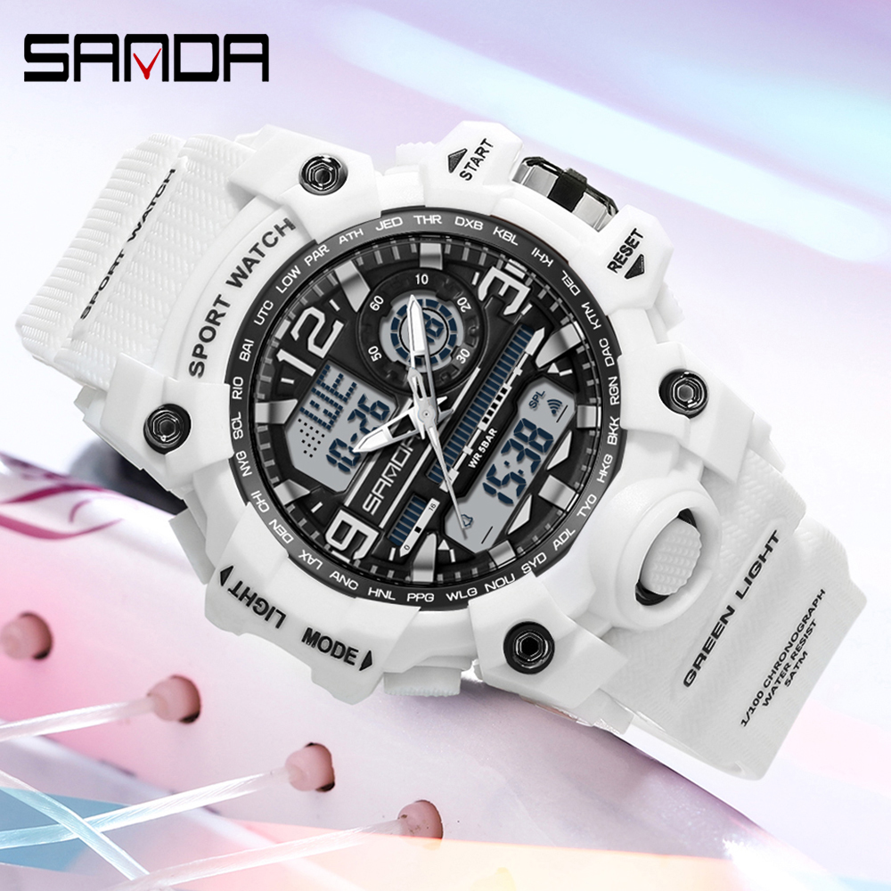 Fashion Top Brand Women's Youth LED Electronic Watch Multi functional Fashion Cool Women's Night Light Waterproof 3353