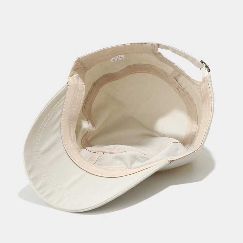 Vintage MenS Flat Top Hat Washed Cotton Breathable Baseball Cap Men Women Adjustable Snapback Cap Spring Autumn Classic Sun Hat M240926