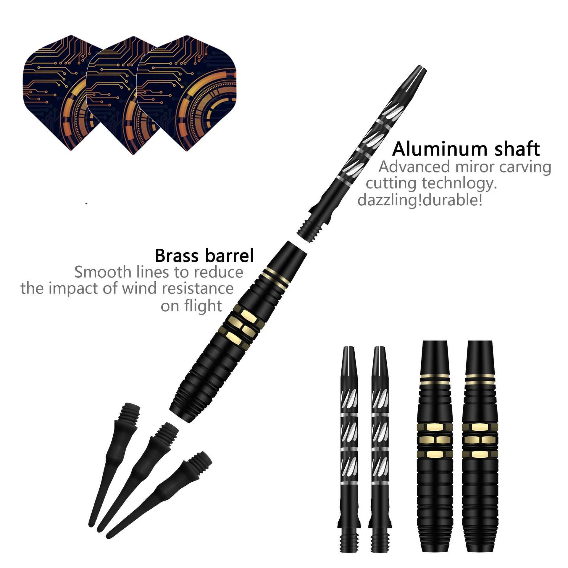 High quality plastic pointed dart professional 18g electronic dart board with high-end dart box mechanical dart feather dart set W240926