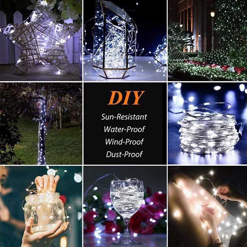 5M/20M/30M Solar Powered LED Fairy Light Outdoor Waterproof Festoon Garden String Lights Christmas Party Garden Solar Light Decoration Y240927