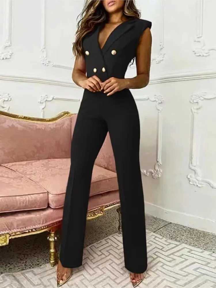 New womens jumpsuits spring autumn new long-sleeved slim professional jumpsuits elegant and elegant jumpsuits M240926