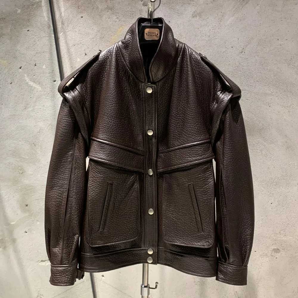Womens Jacket Leather Oversized Womens Genuine Sheepskin Coat Womens Spring and Autumn Coat NL053 W240926