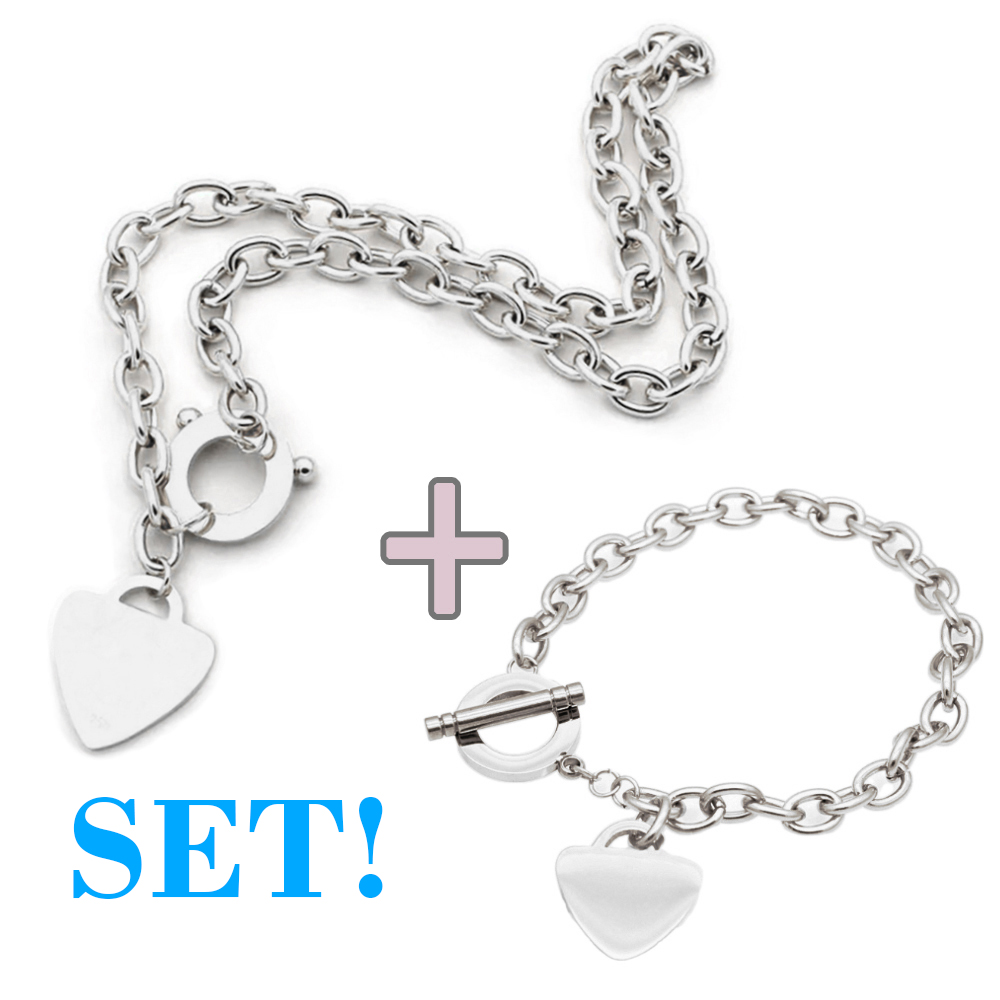 designer womens bracelet silver jewelry set silver heart necklace necklace designer 925 sterling silver jewelry charm bracelet luxury bracelet Chirstmas gift