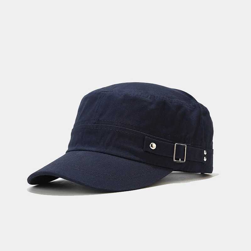 Vintage MenS Flat Top Hat Washed Cotton Breathable Baseball Cap Men Women Adjustable Snapback Cap Spring Autumn Classic Sun Hat M240926