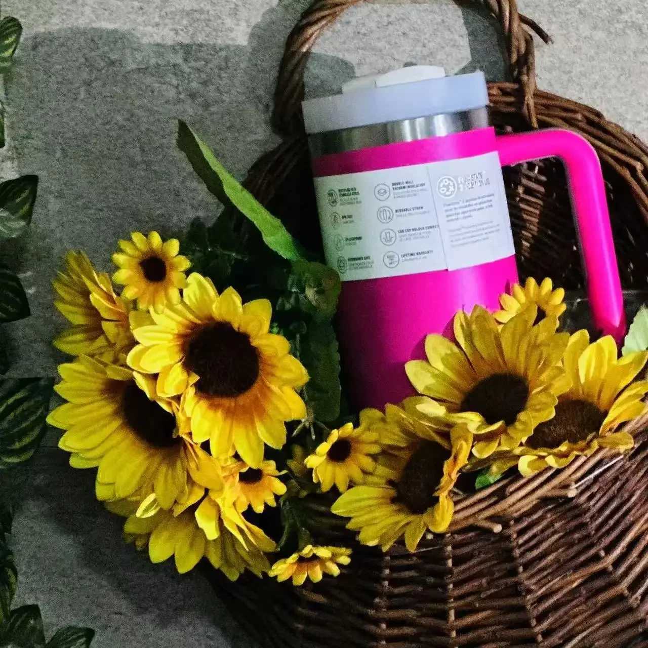 NEW 30/40oz Tumblers Cup Straw Car Travel MUgs Coffee Tumbler Cups With Handle Insulated Stainless Steel Lid Z240927